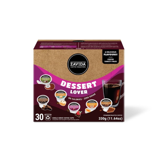 Zavida Dessert Lover's Variety Pack K-Cup Coffee Pods, 330 g, 30 Count
