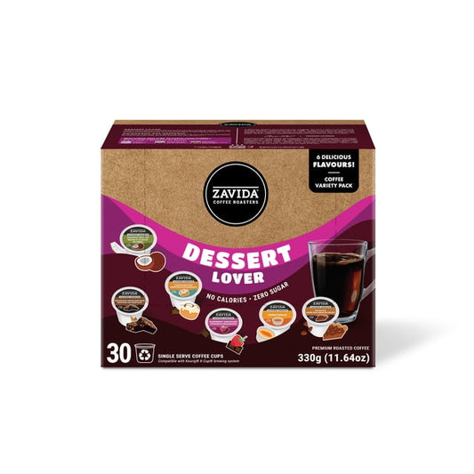 Zavida Dessert Lover's Variety Pack K-Cup Coffee Pods, 330 g, 30 Count