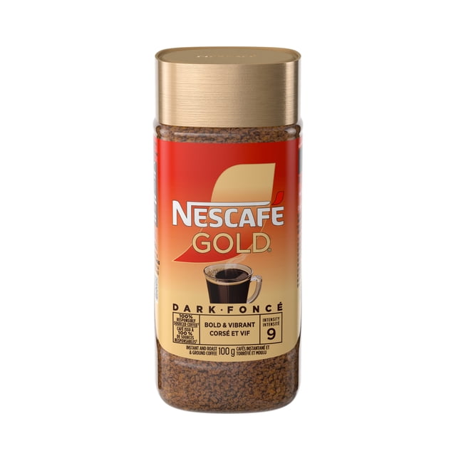 NESCAFE GOLD Dark Roast Premium Instant Coffee, 100 g