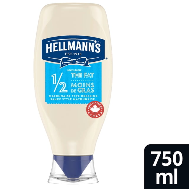Hellmann's Light Half Fat Squeeze Mayonnaise-Type Dressing, 750 g