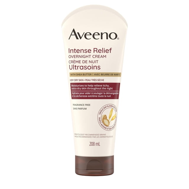 Aveeno Intense Relief Overnight Cream, 208 g