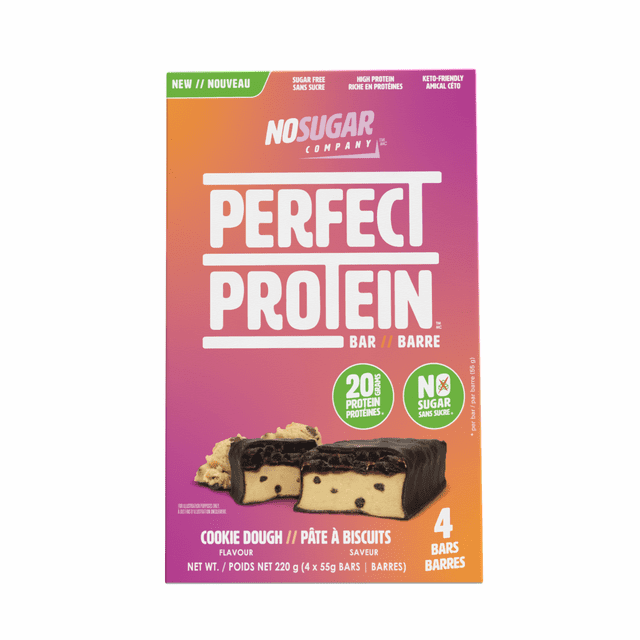 No Sugar Perfect Protein Cookie Dough Snack Bars, 220 g, 4 Count