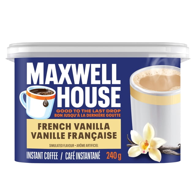 Maxwell House Cafe French Vanilla Instant Coffee Beverage Mix 240g Canister, 240 g
