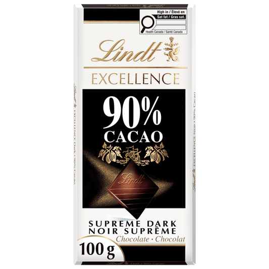 Lindt Excellence 90 Cacao Dark Chocolate Bar 100g