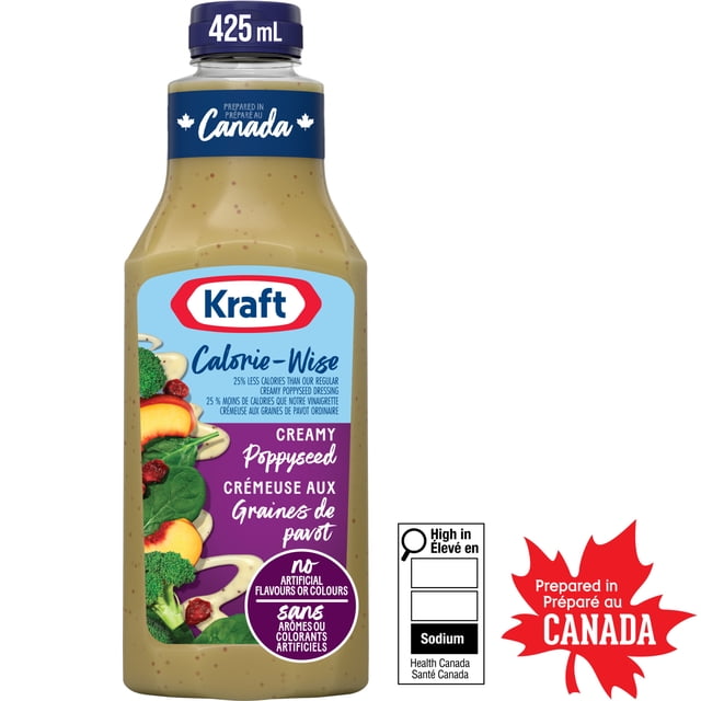 Kraft Calorie-Wise Creamy Poppyseed Salad Dressing, 425 g