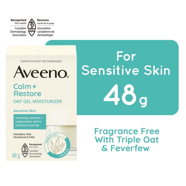 Aveeno Calm + Restore Oat Gel Premium Face Moisturizer, 50 g