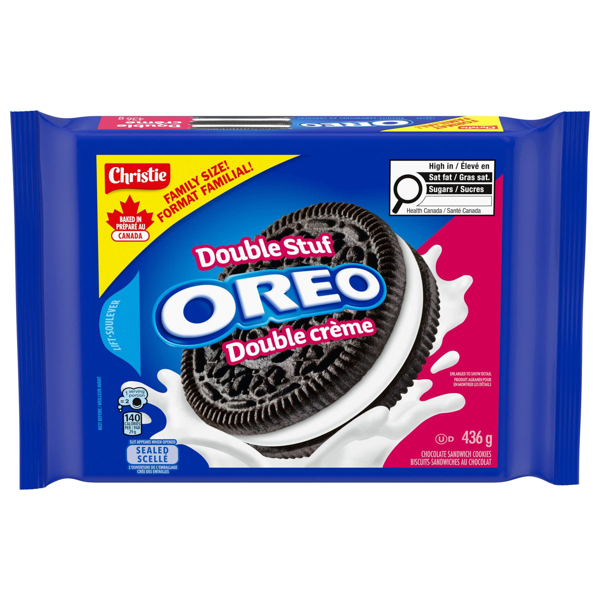 OREO Double Stuf Chocolate Sandwich Cookies Family Size 436g