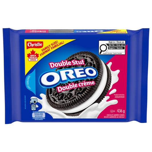 OREO Double Stuf Chocolate Sandwich Cookies Family Size 436g