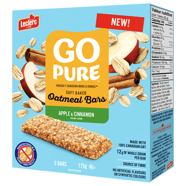 Go Pure Soft Baked Apple Oatmeal Bars, 175 g, 5 Count