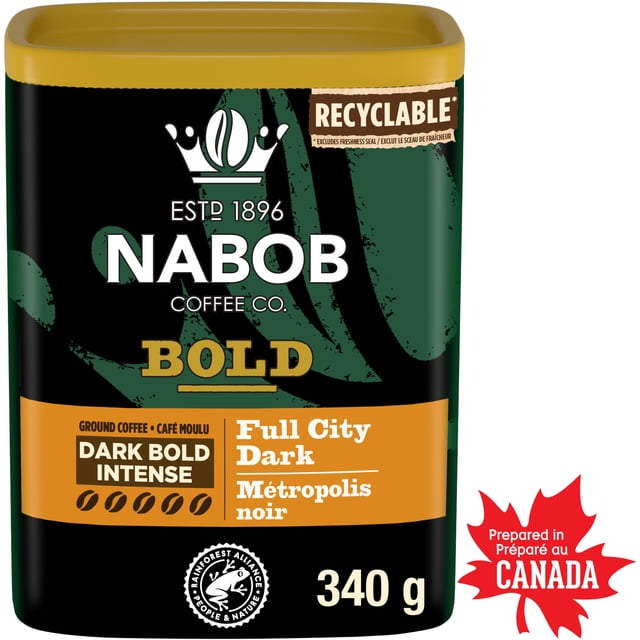 Nabob Dark Bold Roast Full City Dark Ground Coffee 340g Canister, 340 g
