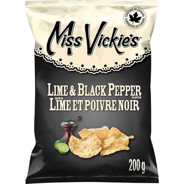Miss Vickie's Lime & Black Pepper Kettle Cooked Potato Chips, 200 g