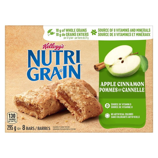Kellogg's Nutri-Grain Apple Cinnamon Cereal Bars, 296 g, 8 Count