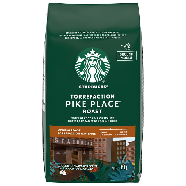 Starbucks Pike Place Roast Ground Coffee, 340 g