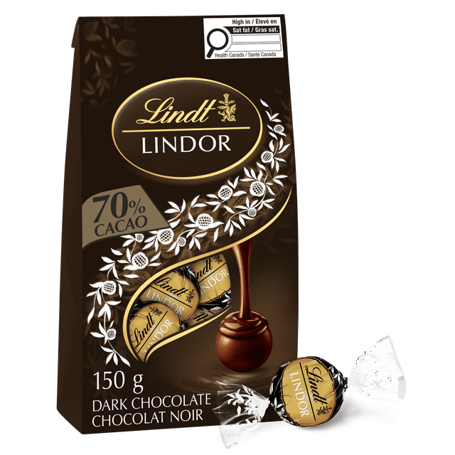 Lindt LINDOR 70 Cacao Dark Chocolate Truffles 150 g Bag