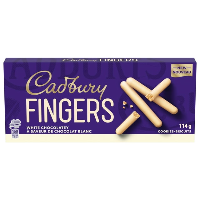 Cadbury Fingers White Chocolatey Cookie Biscuits 114g