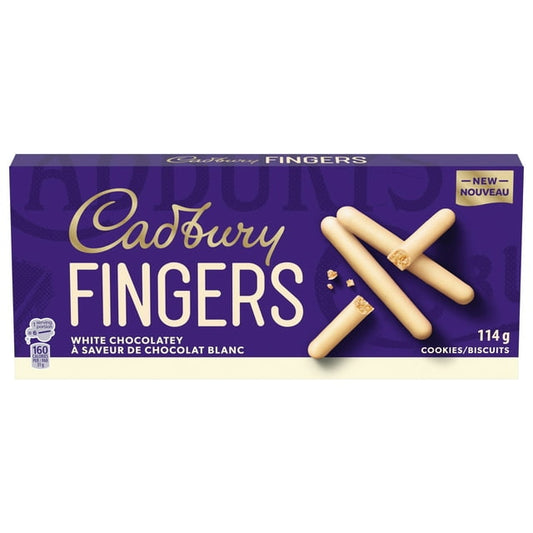 Cadbury Fingers White Chocolatey Cookie Biscuits 114g