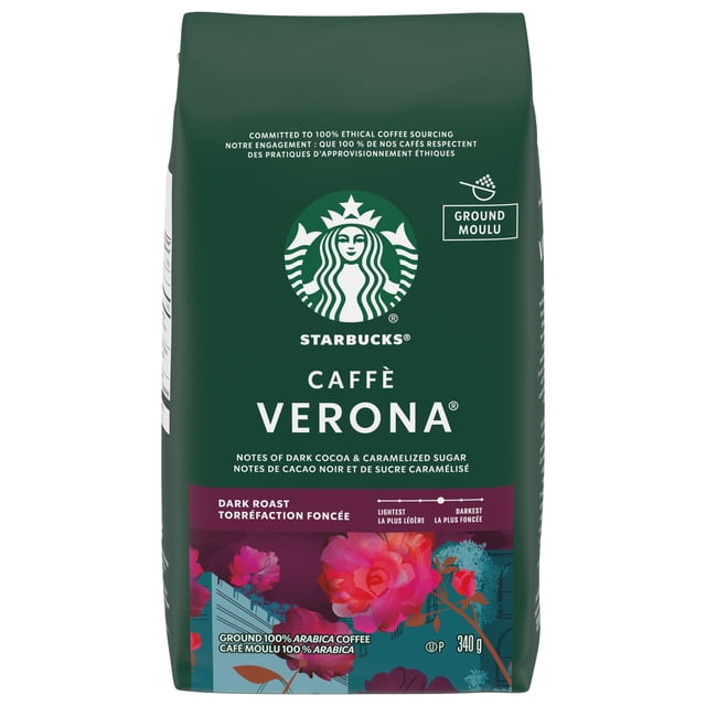 Starbucks Caffe Verona Dark Roast Ground Coffee, 340 g