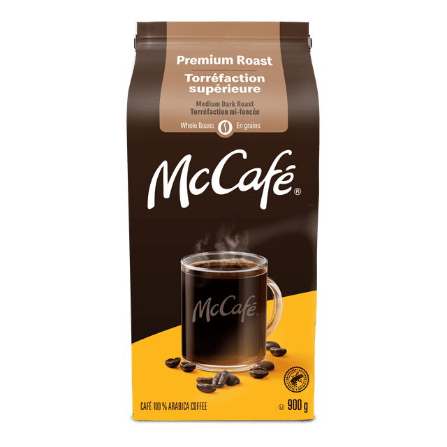 McCafe Premium Medium Dark Roast Whole Bean Coffee, 900 g