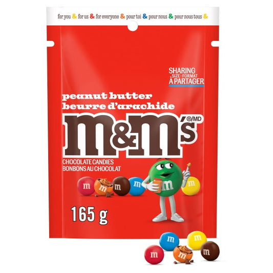 M&M'S Peanut Butter Milk Chocolate Candies Sharing Bag 165g