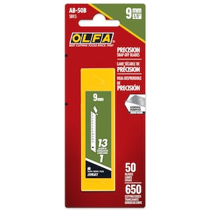 Olfa 9mm Snap-Off Replacement Blades, 50 pack