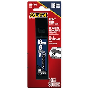 Olfa 18mm Snap-Off Ultra-Sharp Black Blades, 10 pack