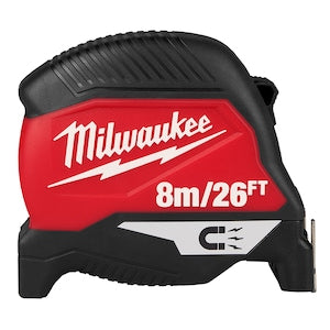 Milwaukee Tool 8 m/26 ft. x 1 -inch Compact Magnetic Tape Measure with 15