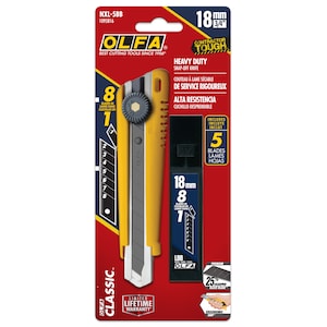 Olfa 18mm Snap-Off Utility Knife with 5pk Black Blades