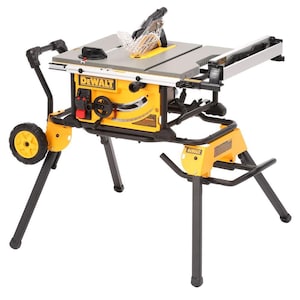 DEWALT 15 amp Corded 10-inch Portable Table Saw with Rolling Stan