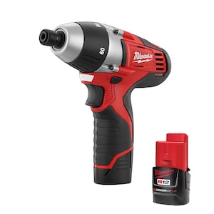 Milwaukee Tool M12 12V Lithium-Ion Cordless 1/4-Inch Hex No-Hub Driver Ki