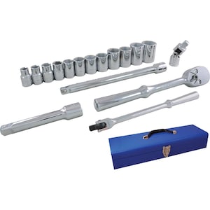 GRAY TOOLS Socket & Attachments Set 17-Piece 1/2 Inch Drive 6 Point S