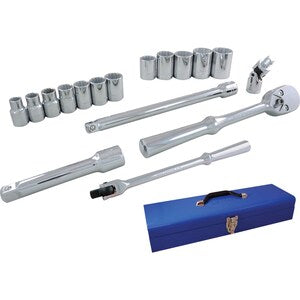 GRAY TOOLS Socket & Attachments Set 17-Piece 1/2 Inch Drive 12 Point