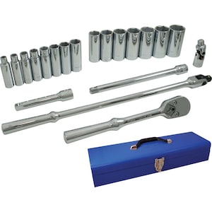 GRAY TOOLS Socket & Attachments Set 20-Piece 1/2 Inch Drive 6 Point D