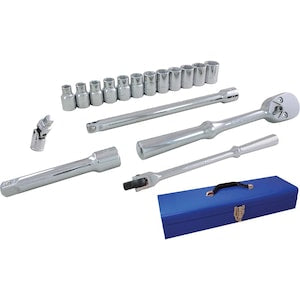 GRAY TOOLS Socket & Attachments Set 17-Piece 1/2 Inch Drive 6 Point S