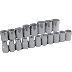 GRAY TOOLS 19-Piece Socket Set 1/2 Inch Drive 6 Point Standard Metric