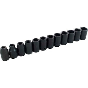 GRAY TOOLS 12-Piece Socket Set Impact 1/2 Inch Drive 6 Point Standard