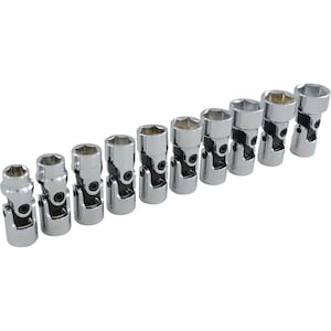 GRAY TOOLS Socket Set Universal Joint 10-Piece 3/8 Inch Drive 6 Point