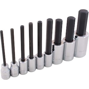 GRAY TOOLS 9-Piece Socket Set Hex Head 3/8 Inch Drive And 1/2 Inch Dr