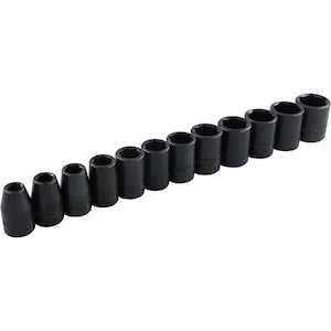 GRAY TOOLS 12-Piece Socket Set Impact 3/8 Inch Drive 6 Point Standard