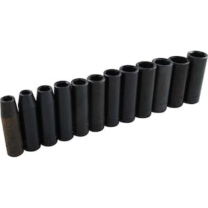 GRAY TOOLS 12-Piece Socket Set Impact 3/8 Inch Drive 6 Point Deep Met