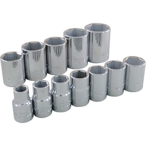 GRAY TOOLS 12-Piece Socket Set 1/2 Inch Drive 6 Point Standard Sae