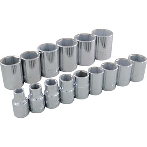 GRAY TOOLS 15-Piece Socket Set 1/2 Inch Drive 6 Point Standard Sae