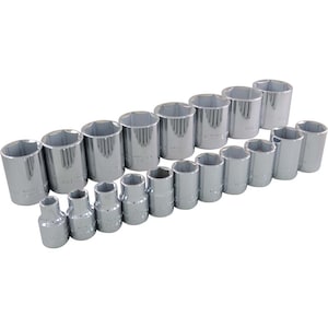 GRAY TOOLS 19-Piece Socket Set 1/2 Inch Drive 6 Point Standard Sae