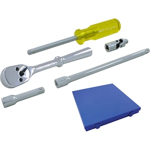 GRAY TOOLS Ratchet & Attachments 5-Piece Set 1/4 Inch Drive