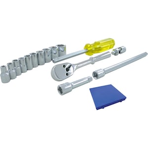 GRAY TOOLS Socket & Attachments 15-Piece Set 1/4 Inch Drive 6 Point S