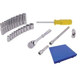 GRAY TOOLS Socket & Attachments 25-Piece Set 1/4 Inch Drive 12 Point