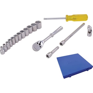 GRAY TOOLS Socket & Attachments Set 29-Piece 1/4 Inch Drive 6 Point S