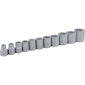GRAY TOOLS 11-Piece 3/8 Inch Drive 6 Point SAE, Standard Chrome Socke
