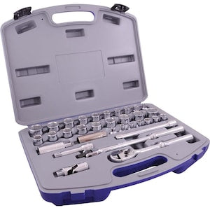 GRAY TOOLS Socket & Attachments Set 33-Piece 3/8 Inch Drive 6 Point S
