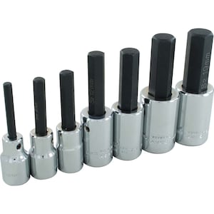 GRAY TOOLS 7-Piece Socket Set Hex Head 1/2 Inch Drive Standard Metric
