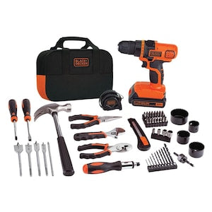 BLACK+DECKER 20V MAX Lithium-Ion Cordless Drill and Project Kit with 1.